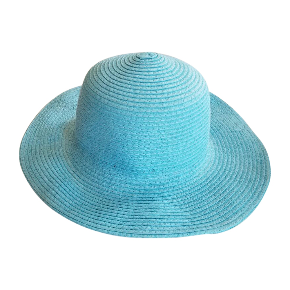 Kid's Wide Brim Floppy Hat Embroidery Blanks - AQUA - CLOSEOUT