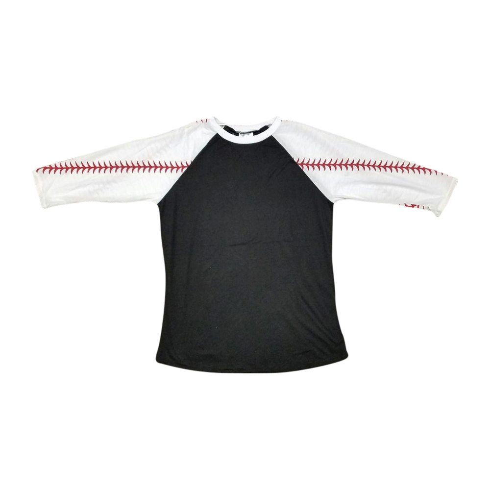 The Coral Palms® Sports Raglan Shirt - BASEBALL/BLACK - MEDIUM - IRREGULAR