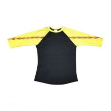 The Coral Palms® Sports Raglan Shirt - SOFTBALL/BLACK - CLOSEOUT
