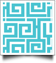 Greek Key Print QuickStitch Embroidery Paper - One 8.5in x 11in Sheet - AQUA- CLOSEOUT