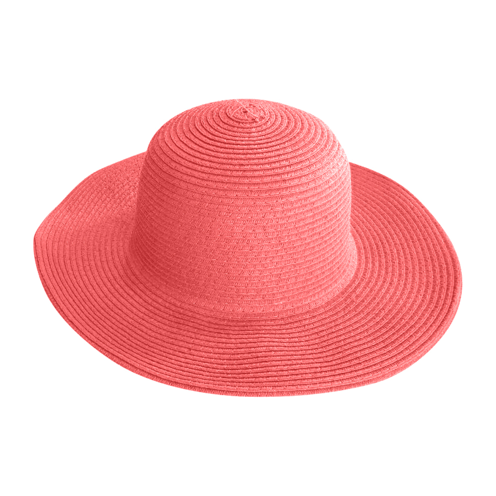 Kid's Wide Brim Floppy Hat Embroidery Blanks - CORAL - CLOSEOUT