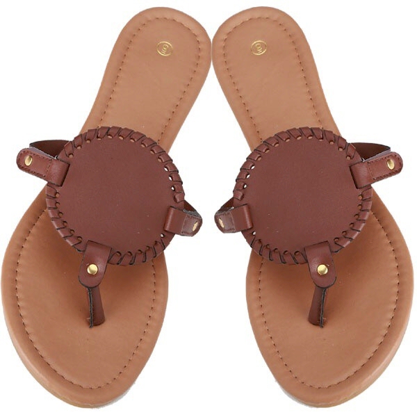 EasyStitch Medallion Sandals - BROWN - CLOSEOUT