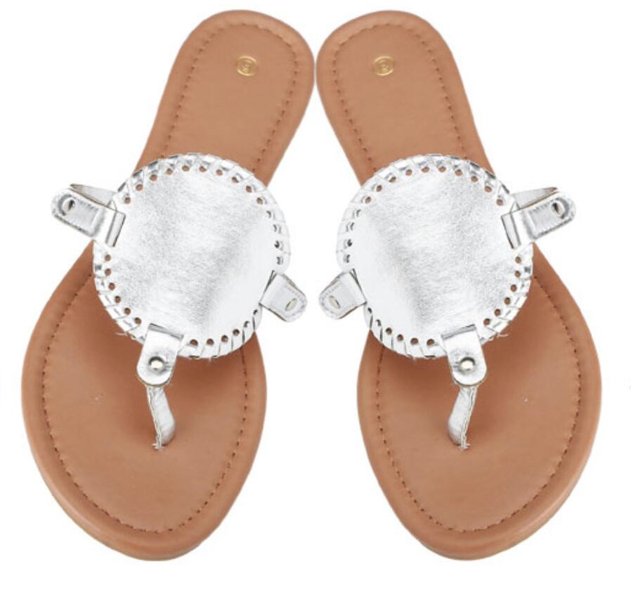 EasyStitch Medallion Sandals - SILVER - CLOSEOUT