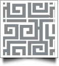 Greek Key Print QuickStitch Embroidery Paper - One 8.5in x 11in Sheet - GRAY- CLOSEOUT