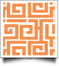 Greek Key Print QuickStitch Embroidery Paper - One 8.5in x 11in Sheet - ORANGE- CLOSEOUT