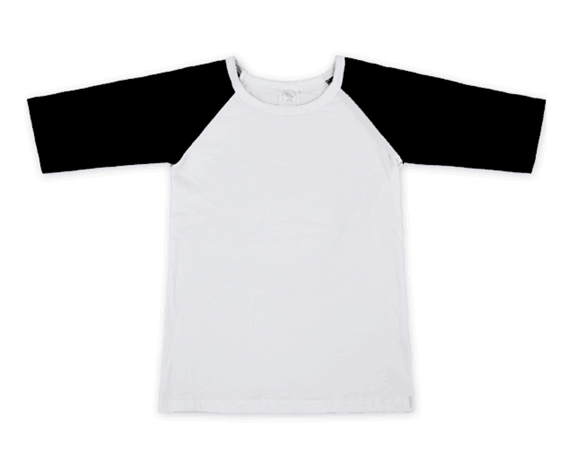 The Coral Palms® Toddler Raglan Baseball Shirt - BLACK - CLOSEOUT