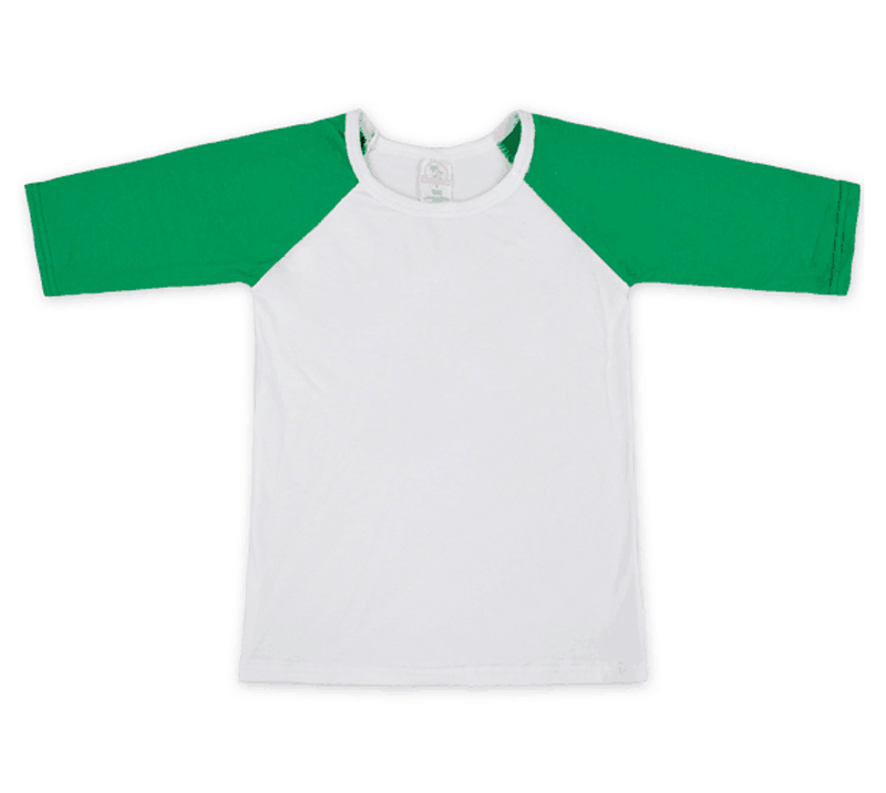 The Coral Palms® Toddler Raglan Baseball Shirt - GREEN - CLOSEOUT