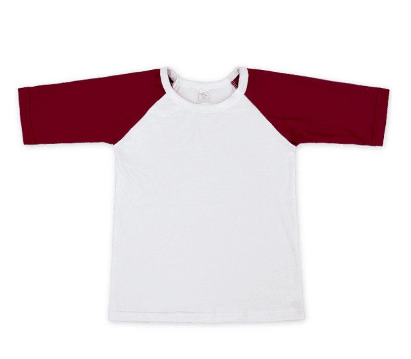 The Coral Palms® Toddler Raglan Baseball Shirt - MAROON - CLOSEOUT