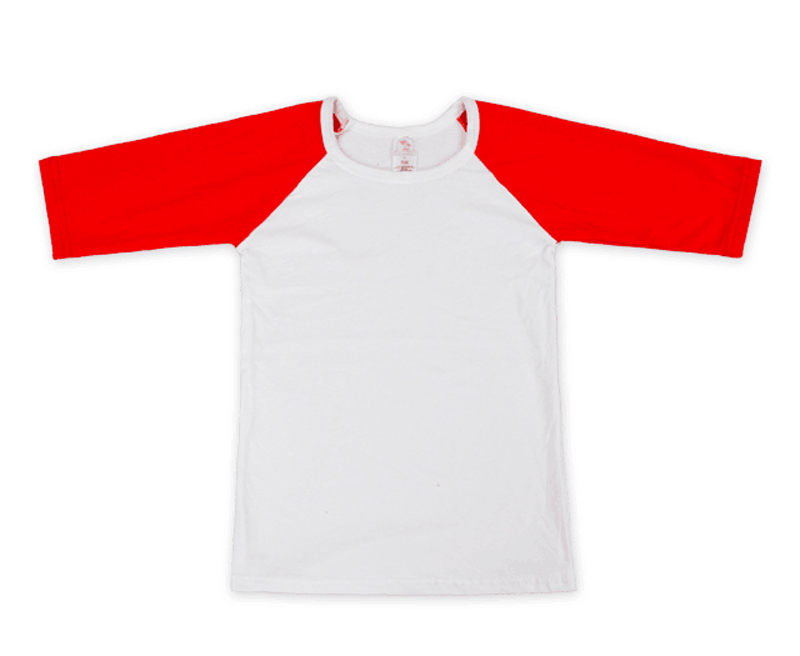 The Coral Palms® Toddler Raglan Baseball Shirt - RED - CLOSEOUT