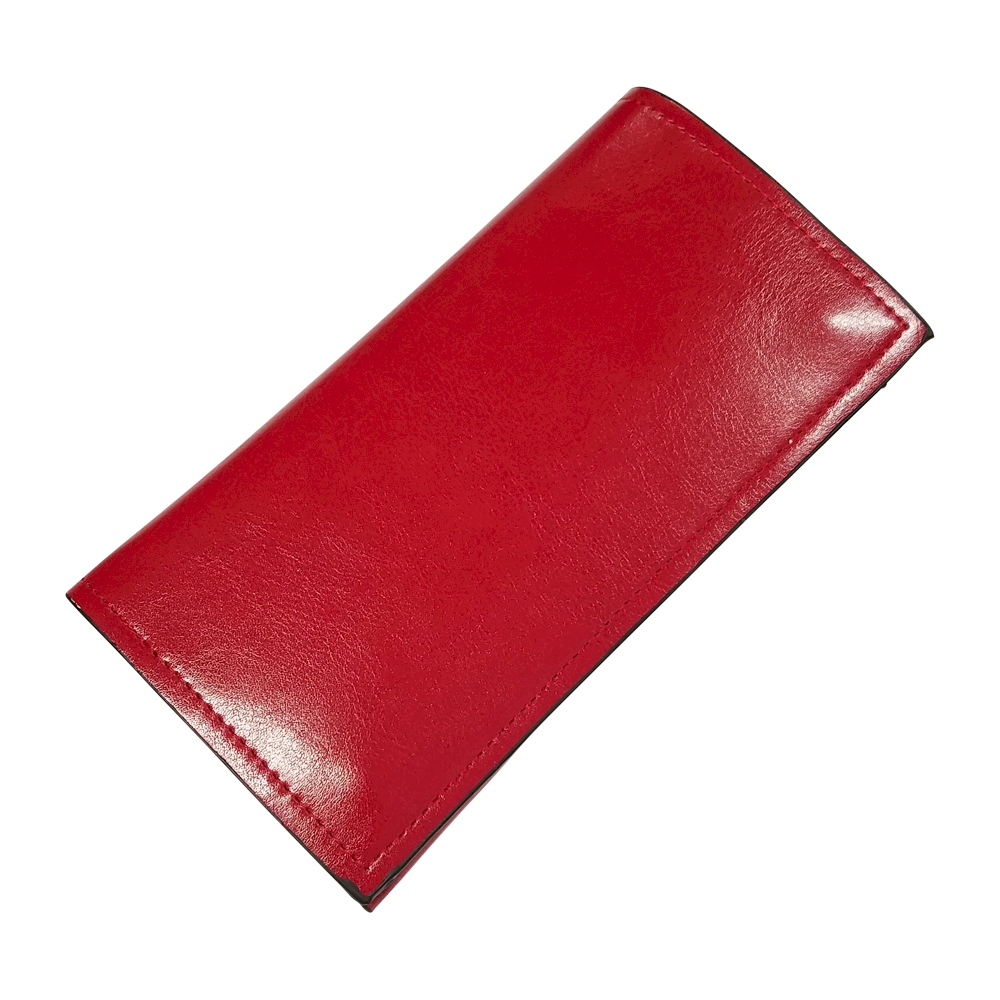 Luxurious Faux Leather Tri-Fold Wallet Embroidery Blank - RED - CLOSEOUT