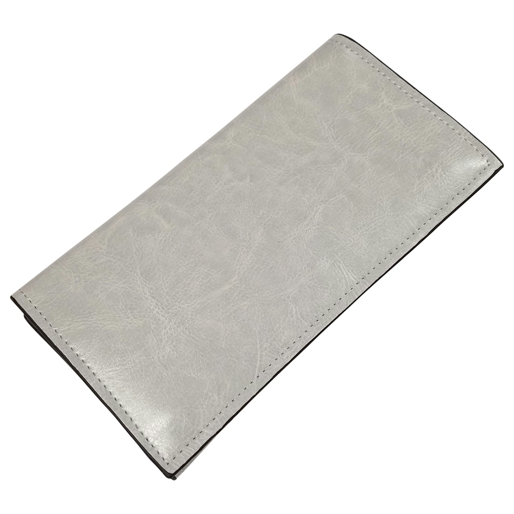 Luxurious Faux Leather Tri-Fold Wallet Embroidery Blank - LIGHT GRAY - CLOSEOUT