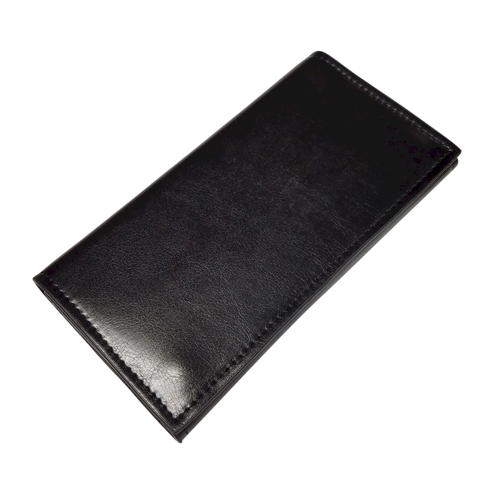 Luxurious Faux Leather Tri-Fold Wallet Embroidery Blank - BLACK - CLOSEOUT