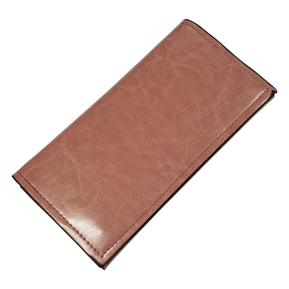 Luxurious Faux Leather Tri-Fold Wallet Embroidery Blank - PINK - CLOSEOUT