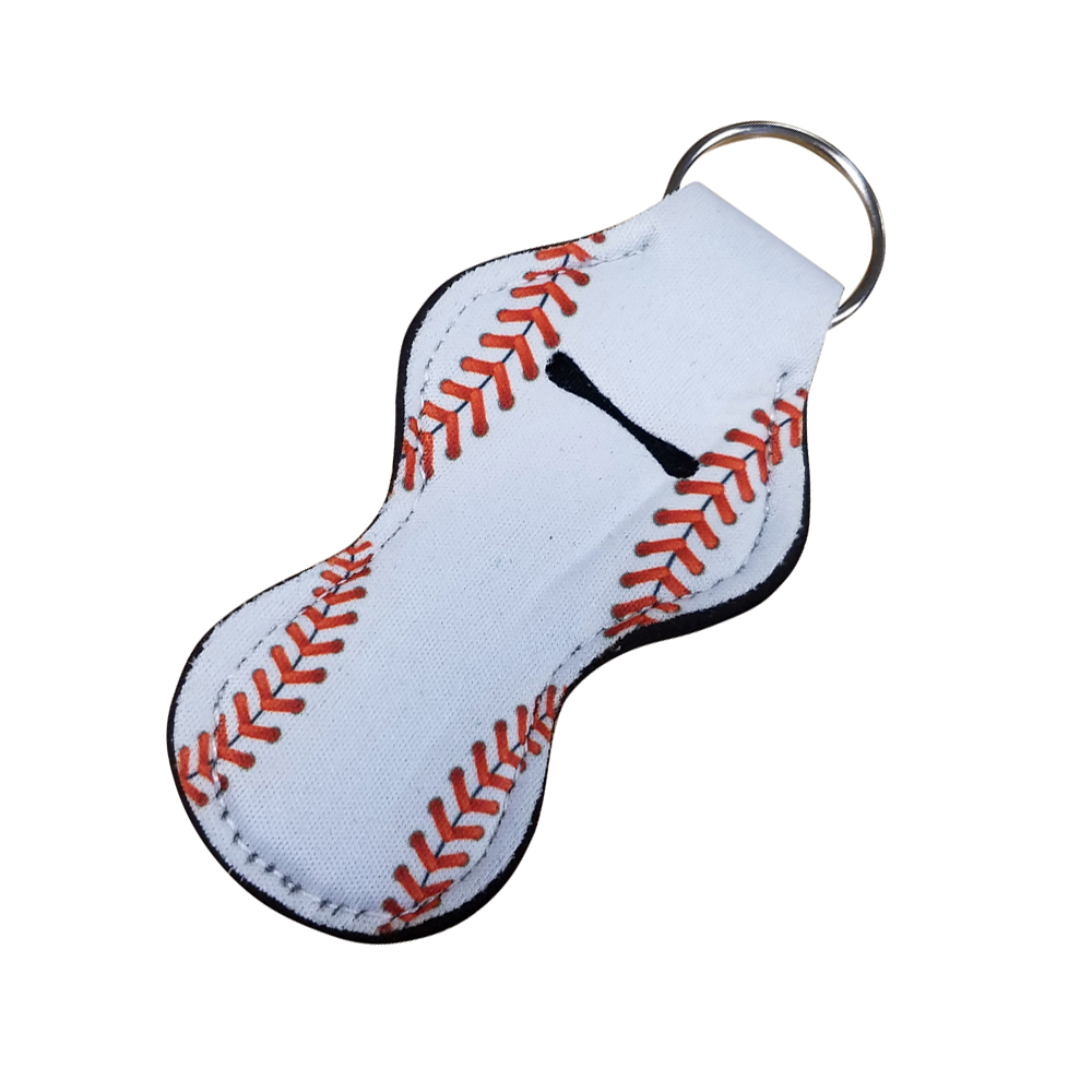 Baseball Print Neoprene Chapstick Holder - CLOSEOUT