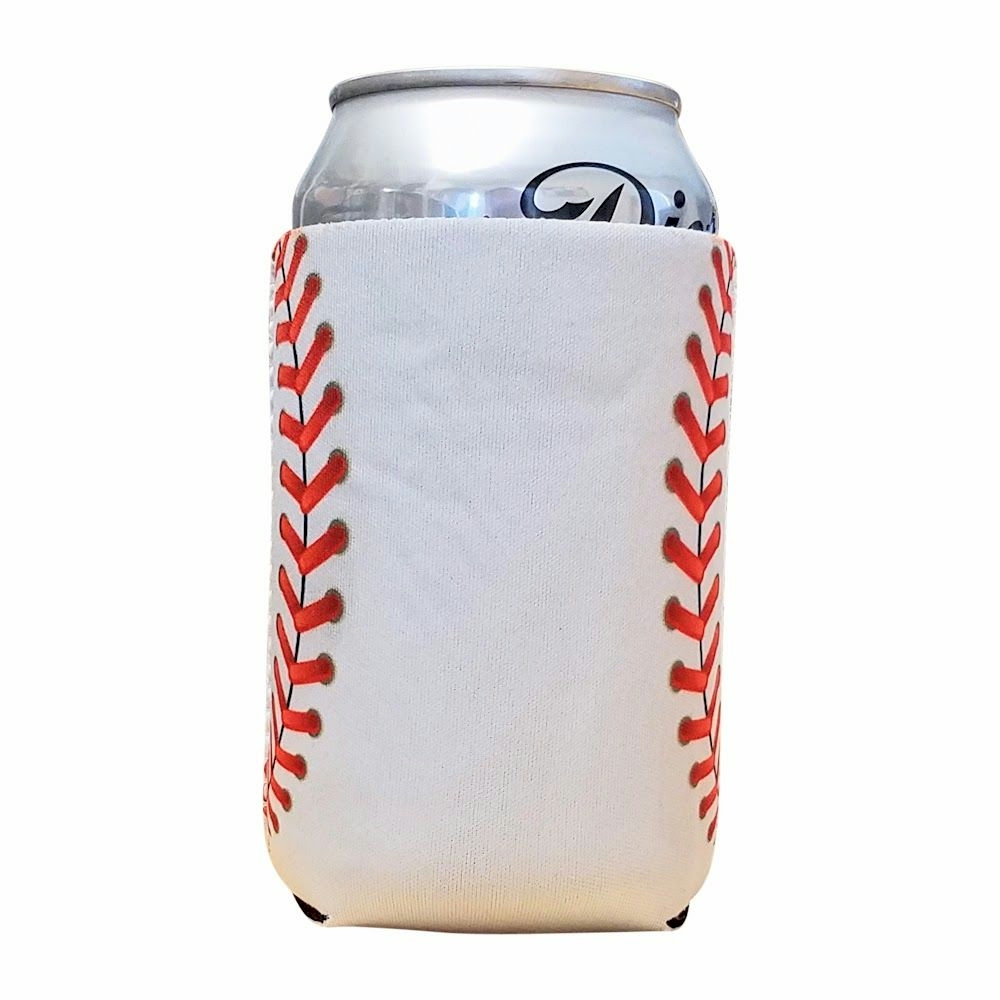 Baseball Print 12oz Neoprene Can Coolie - CLOSEOUT