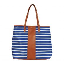 Premium Oversized Stripe Tote Bag Embroidery Blanks - ROYAL - CLOSEOUT