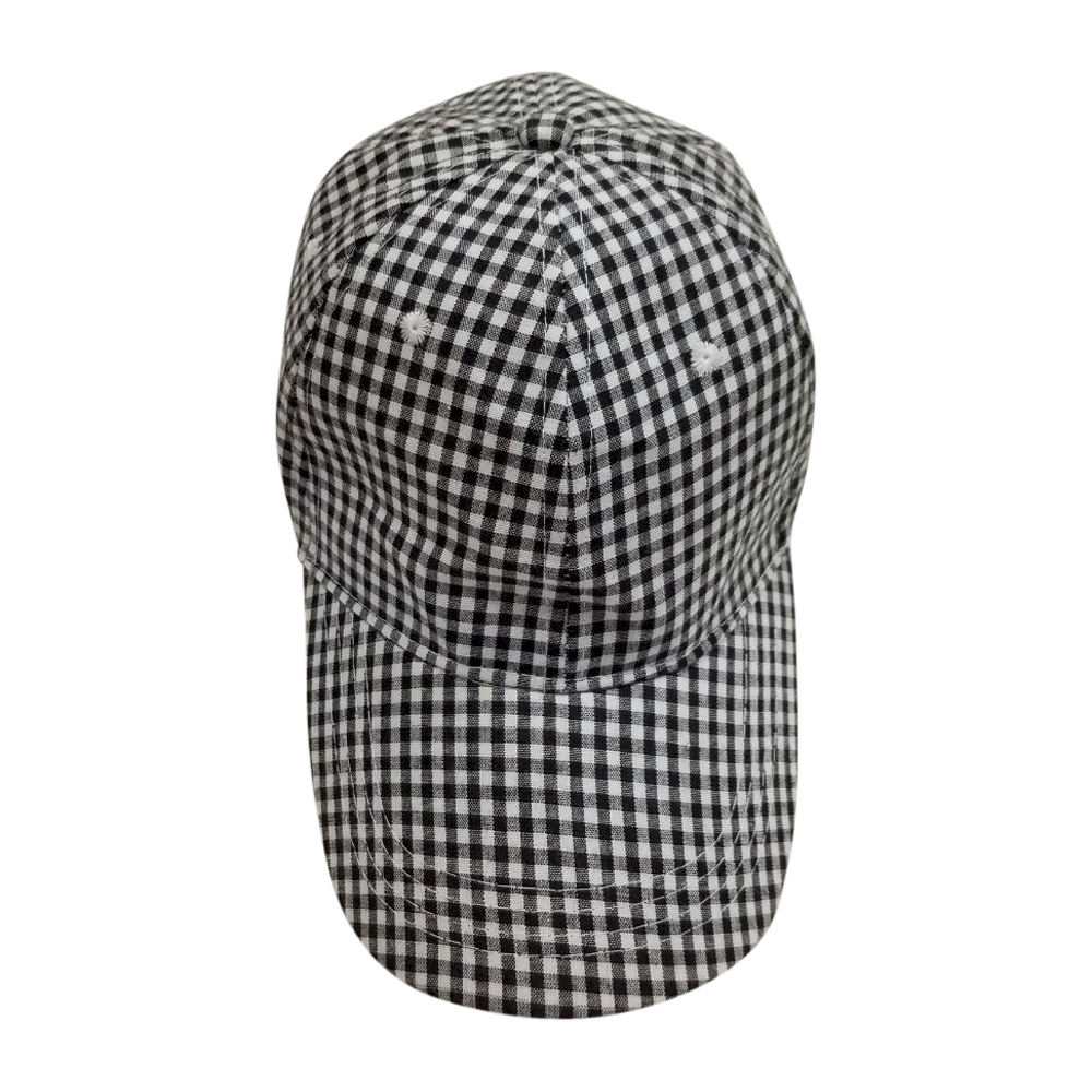 The Coral Palms® Gingham Unstructured 6 Panel Baseball Hat - BLACK - CLOSEOUT