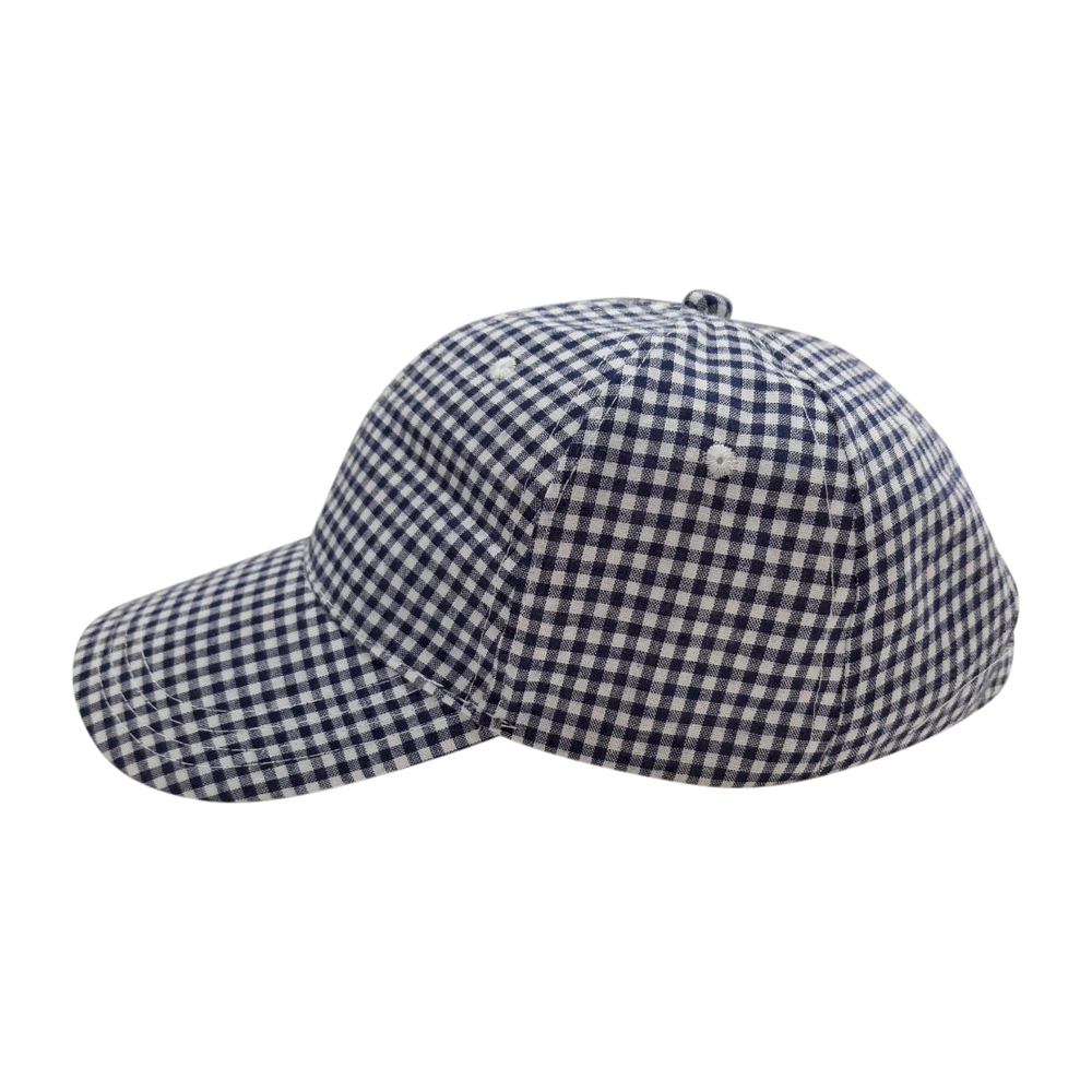 The Coral Palms® Gingham Unstructured 6 Panel Baseball Hat - NAVY - CLOSEOUT