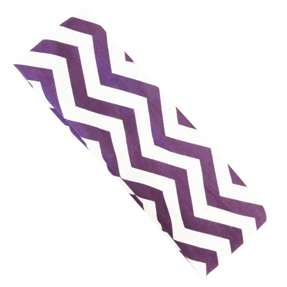 The Coral Palms® Stretch Headband in Chevron Print - PURPLE/WHITE - CLOSEOUT