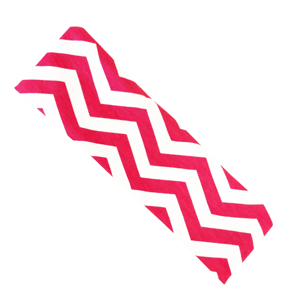 The Coral Palms® Stretch Headband in Chevron Print - HOT PINK/WHITE - CLOSEOUT