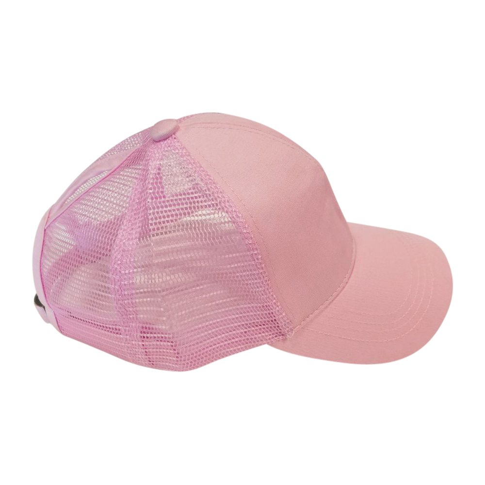 The Coral Palms® Ponytail Trucker Cap - LIGHT PINK - CLOSEOUT