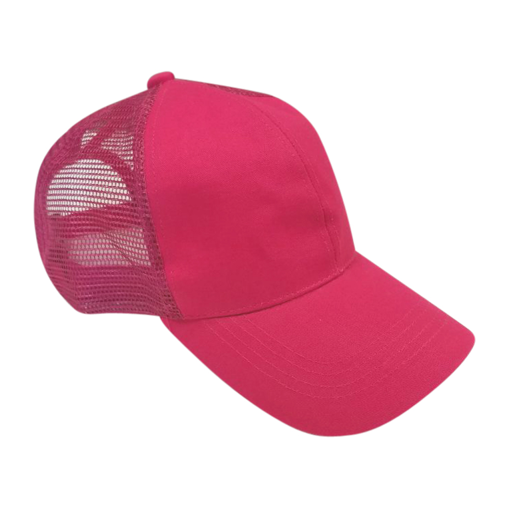 The Coral Palms® Ponytail Trucker Cap - HOT PINK - CLOSEOUT