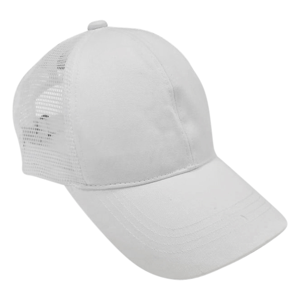 The Coral Palms® Ponytail Trucker Cap - WHITE - CLOSEOUT