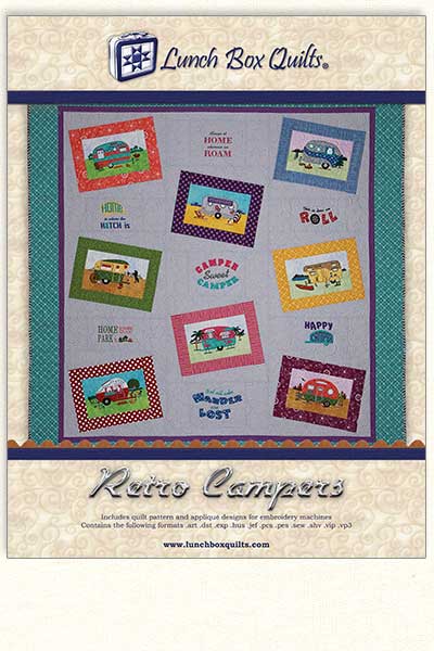 Retro Campers Embroidery Designs by Lunch Box Quilts - CLOSEOUT