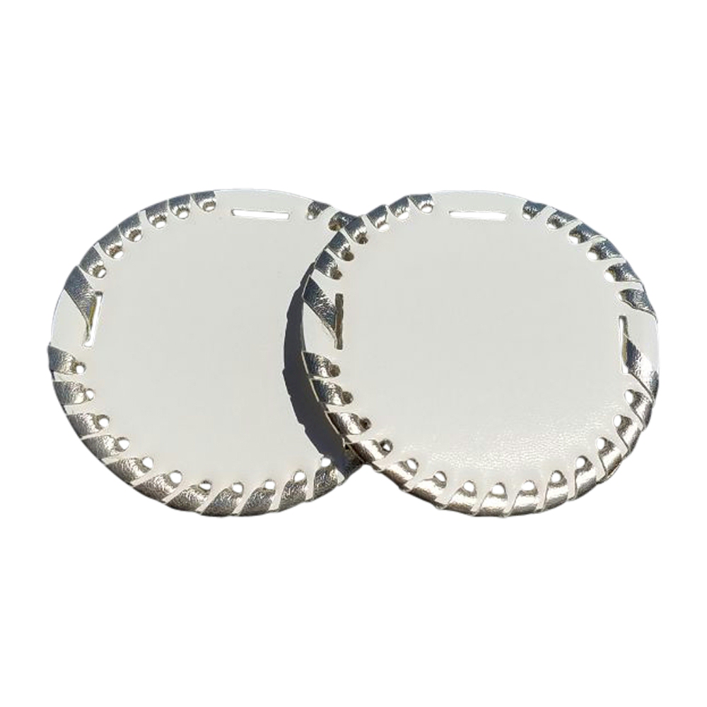 The Coral Palms® 3" EasyStitch Medallion Add-Ons One Pair - WHITE/CHAMPAGNE GOLD - CLOSEOUT