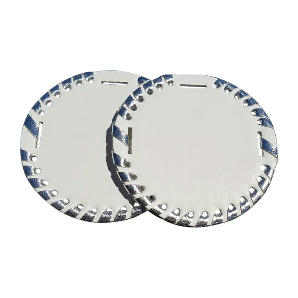The Coral Palms® 3" EasyStitch Medallion Add-Ons One Pair - WHITE/SILVER - CLOSEOUT
