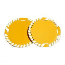 The Coral Palms® 3" EasyStitch Medallion Add-Ons One Pair - TANGERINE/WHITE TRIM - CLOSEOUT