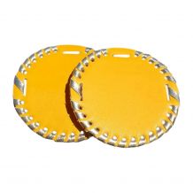 The Coral Palms® 3" EasyStitch Medallion Add-Ons One Pair - TANGERINE/CHAMPAGNE GOLD TRIM - CLOSEOUT