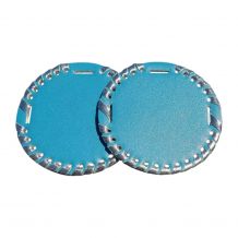 The Coral Palms� 3" EasyStitch Medallion Add-Ons One Pair - TURQUOISE/SILVER TRIM - CLOSEOUT