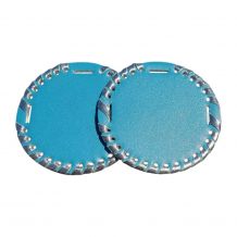 The Coral Palms® 3" EasyStitch Medallion Add-Ons One Pair - TURQUOISE/SILVER TRIM - CLOSEOUT