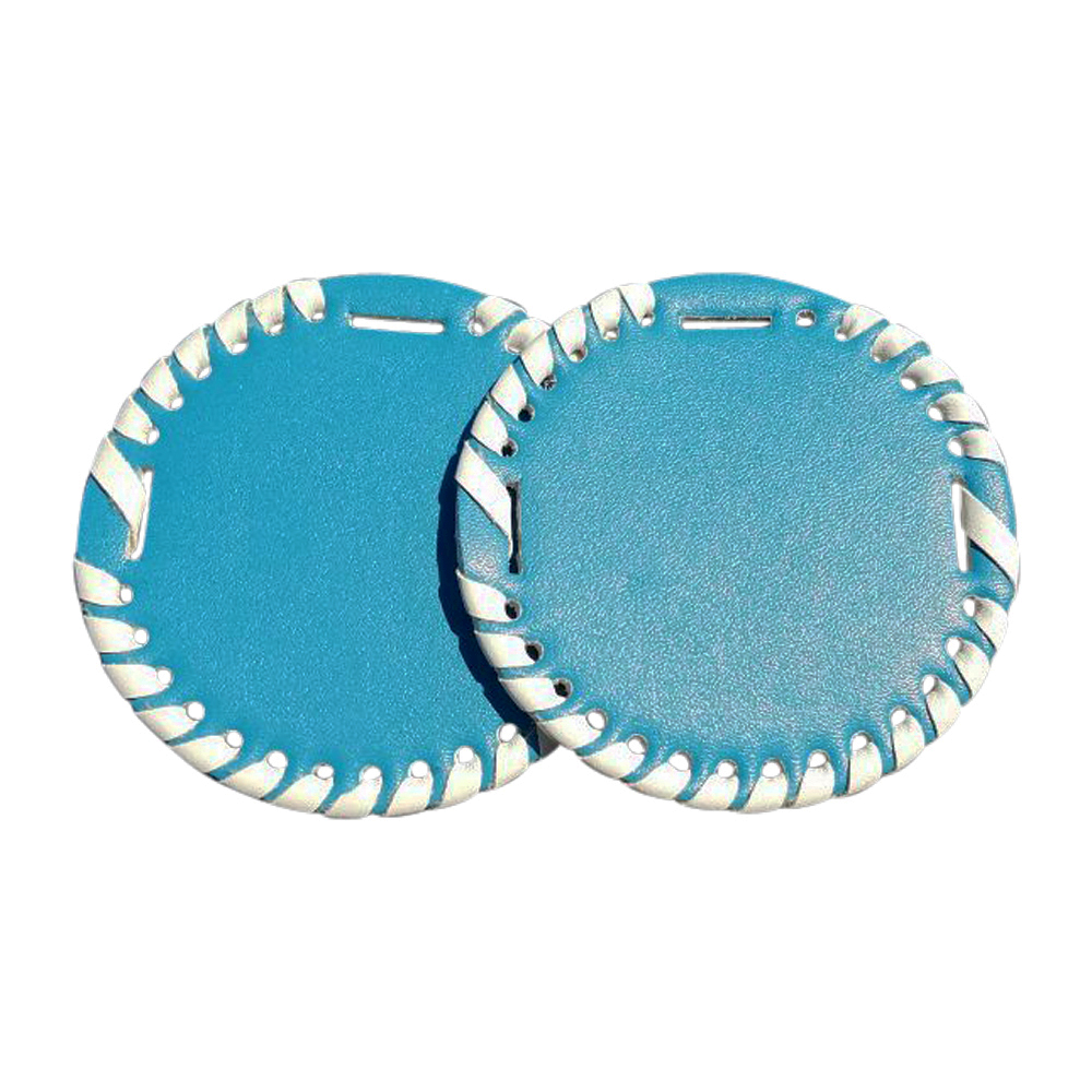 The Coral Palms® 3" EasyStitch Medallion Add-Ons One Pair - TURQUOISE/WHITE TRIM - CLOSEOUT