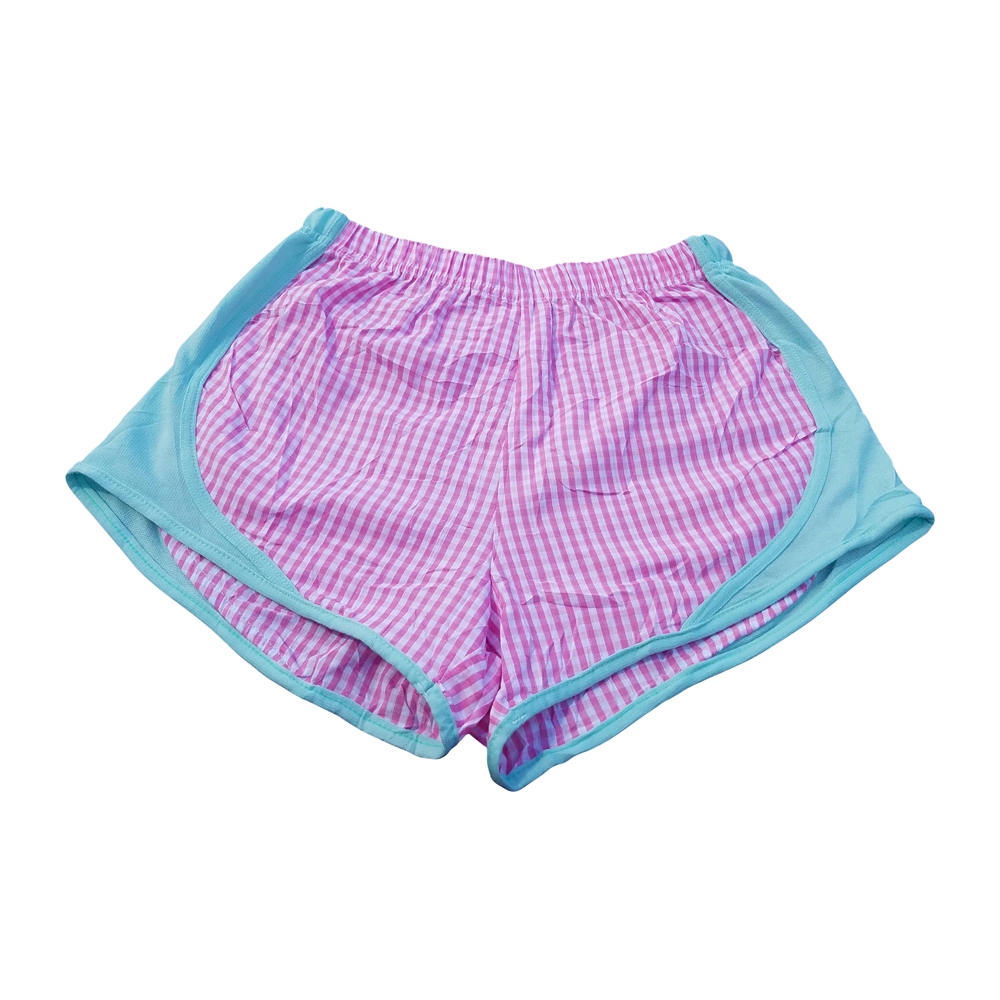 The Coral Palms® Gingham Fashion Athletic Shorts - PINK/MINT - CLOSEOUT