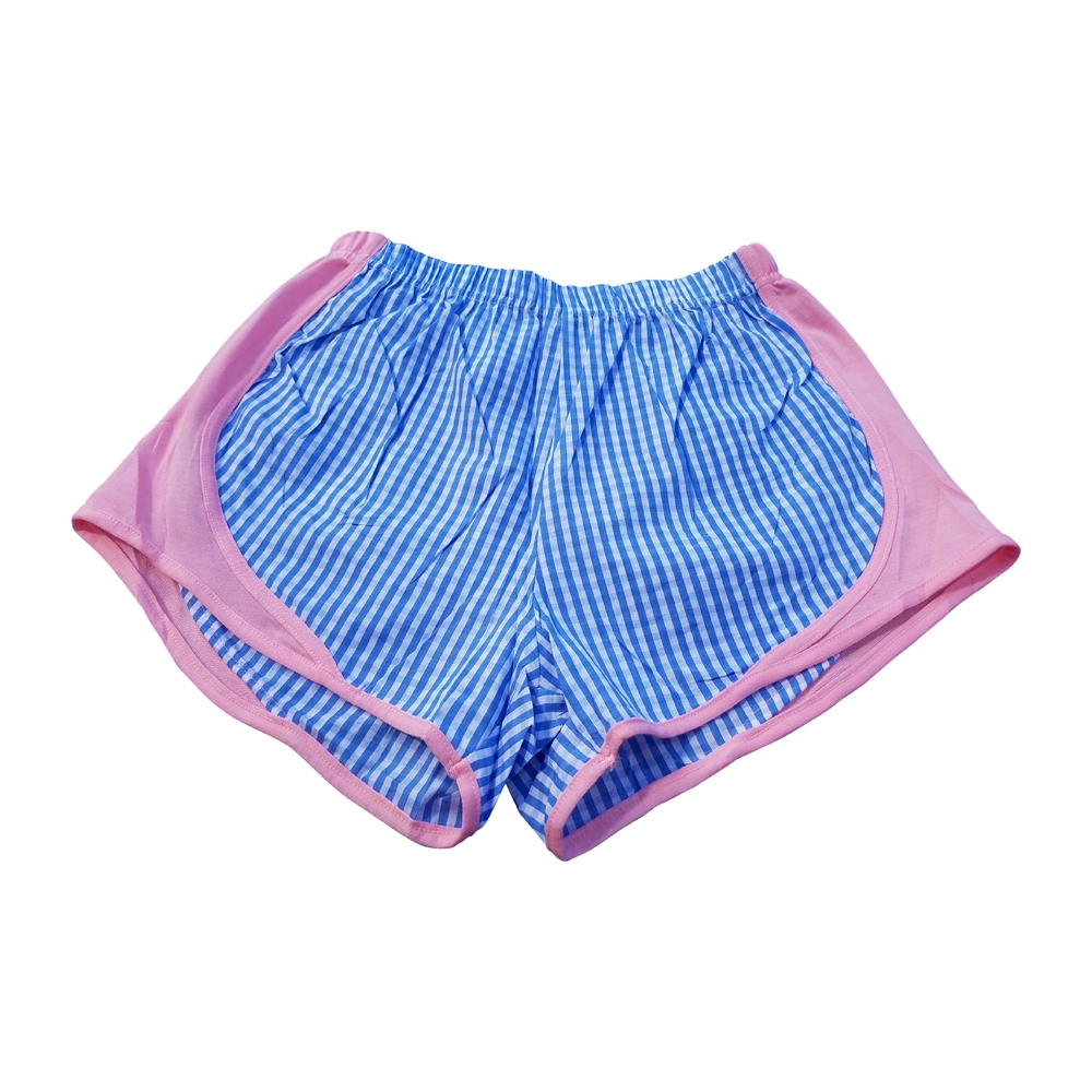 The Coral Palms® Gingham Fashion Athletic Shorts - BLUE/PINK - CLOSEOUT