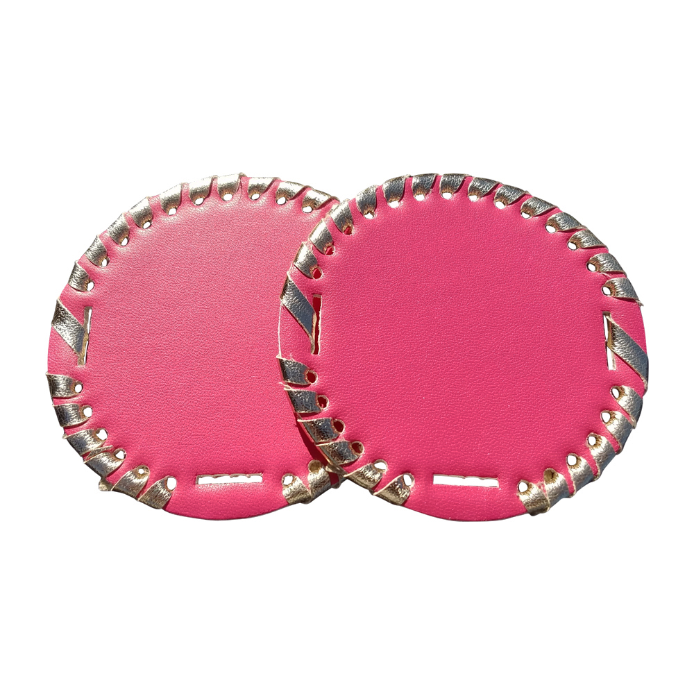 The Coral Palms® 3" EasyStitch Medallion Add-Ons One Pair - HOT PINK/CHAMPAGNE GOLD - CLOSEOUT