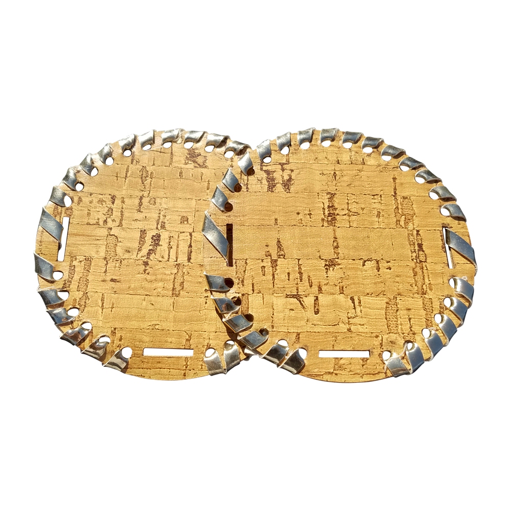 The Coral Palms® 3" EasyStitch Medallion Add-Ons One Pair - CORK/CHAMPAGNE GOLD - CLOSEOUT