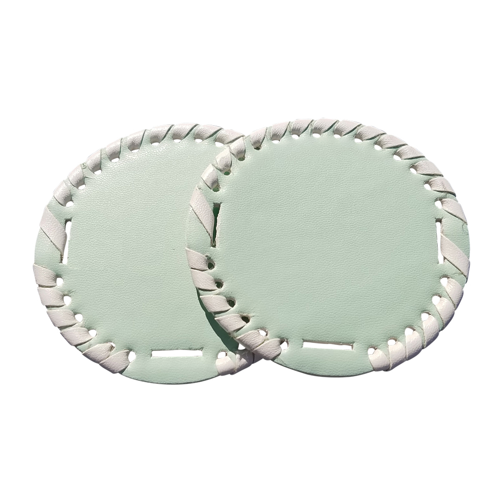 The Coral Palms® 3" EasyStitch Medallion Add-Ons One Pair - MINT/WHITE - CLOSEOUT