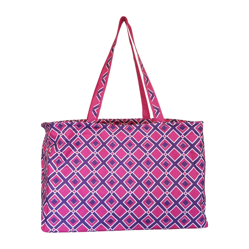 Times Square Print Ultimate Tote - HOT PINK TRIM - CLOSEOUT
