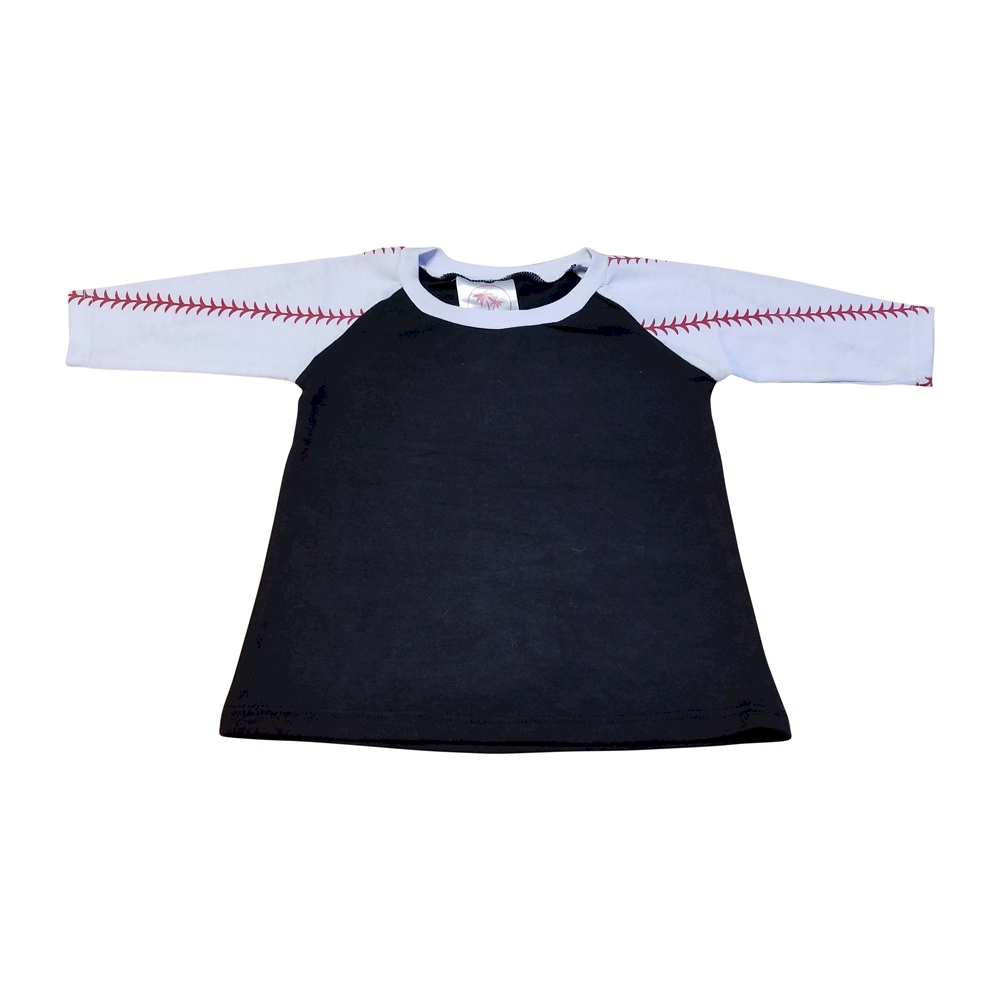 The Coral Palms® Toddler Sports Raglan Shirt - BASEBALL/BLACK - CLOSEOUT