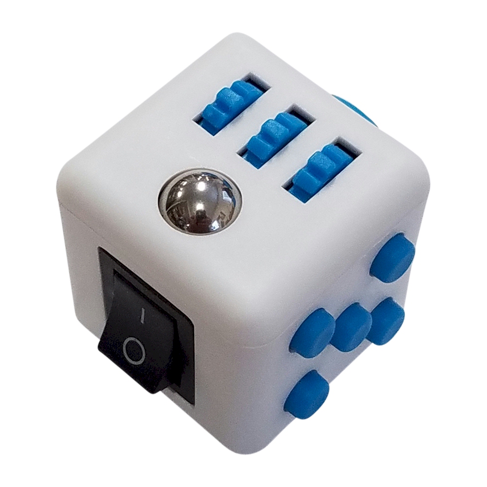 Fidget Cube  - WHITE/BLUE - CLOSEOUT