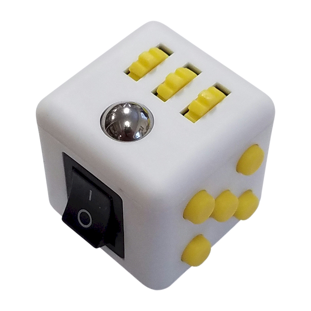 Fidget Cube  - WHITE/YELLOW - CLOSEOUT