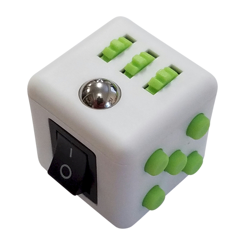 Fidget Cube  - WHITE/LIME - CLOSEOUT