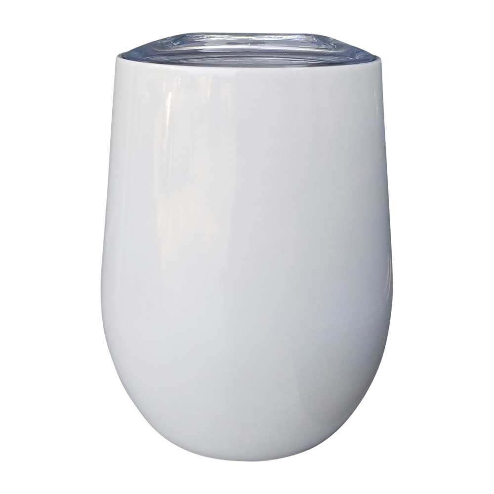 9oz Double Wall Stainless Steel Stemless Wine Tumblers - WHITE - CLOSEOUT