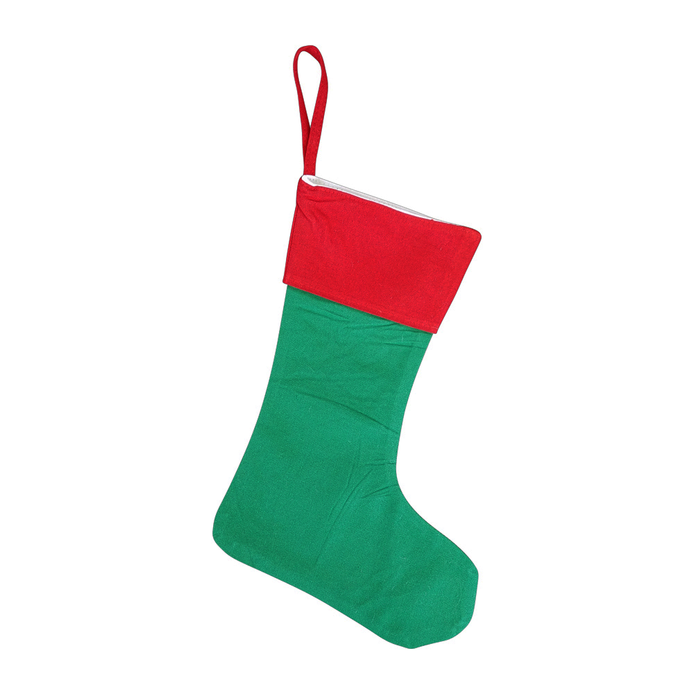 Blank Classic Christmas Stocking - GREEN with RED CUFF - CLOSEOUT
