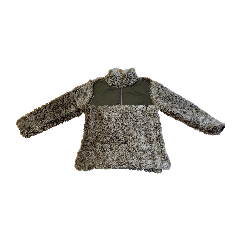 The Coral Palms® Kid's Frosted Quarter-Zip Sherpa Pullover - BROWN - CLOSEOUT