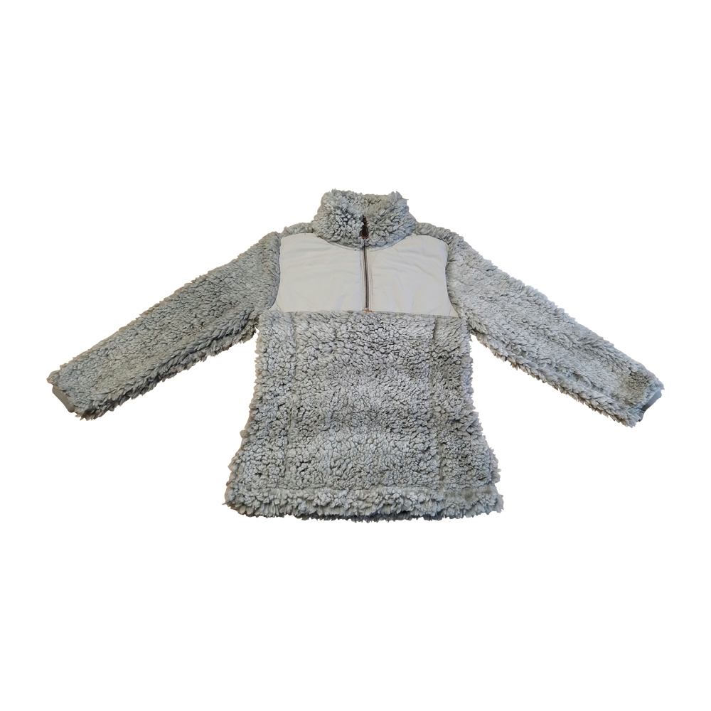 The Coral Palms® Kid's Frosted Quarter-Zip Sherpa Pullover - GRAY - CLOSEOUT