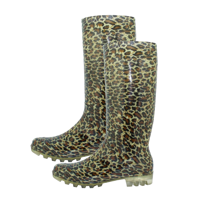 13.5" Women's Rain Boots - LEOPARD - CLOSEOUT